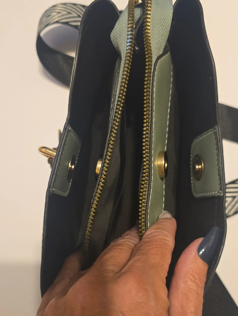 Elegant Sage Green Butterfly Accent Crossbody Bag